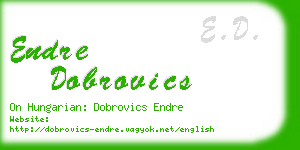endre dobrovics business card